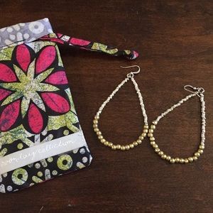 Noonday tear drop earrings.